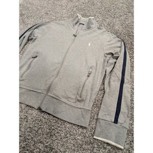 Polo Ralph Lauren Performance Full Zip Tipped Track Jacket Men's Medium Gray‎